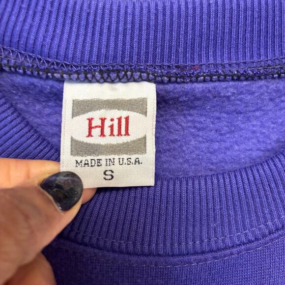 Vintage Hill Made in USA Purple Crewneck Sweatshirt Blank Small Retro 90s Skater - Picture 3 of 7